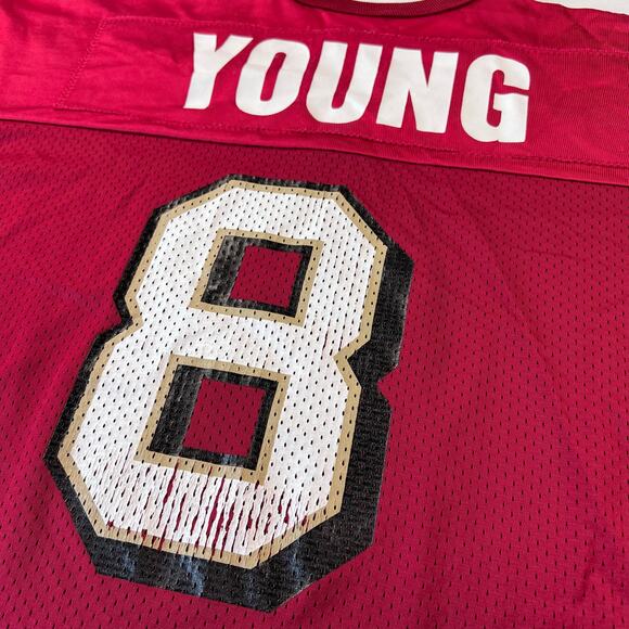 Champion San Francisco 49ers Jersey men’s 44 Steve Young #8 NFL Red Shirt - Picture 6 of 9